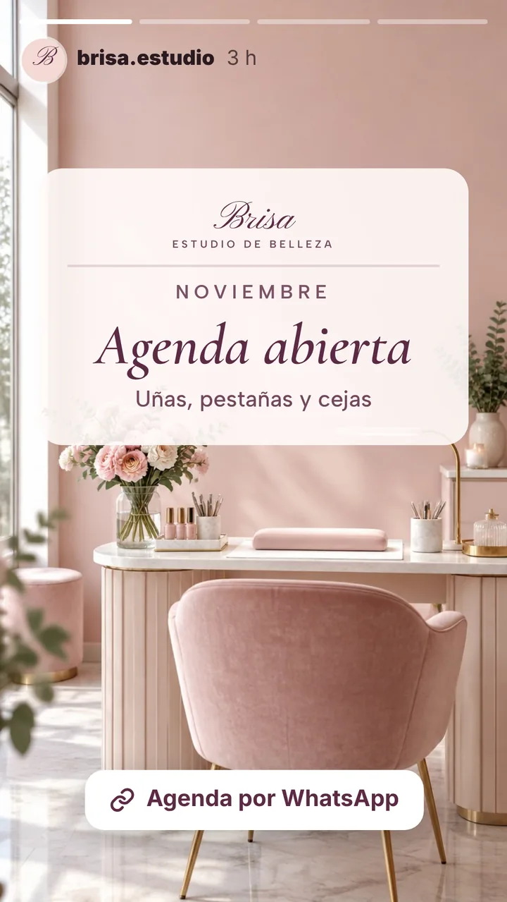 Historia para estudio de belleza